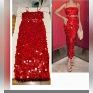 House of Harlow 1960 Red Sequin Maxi Dress